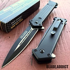 8" TAC FORCE SPRING ASSISTED FOLDING STILETTO TACTICAL KNIFE Blade Pocket Open