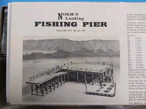 VINTAGE HO SCALE CAMPBELL BUILDING KIT #392 "FISHING PIER" (NORM'S LANDING) NOS - Picture 1 of 3