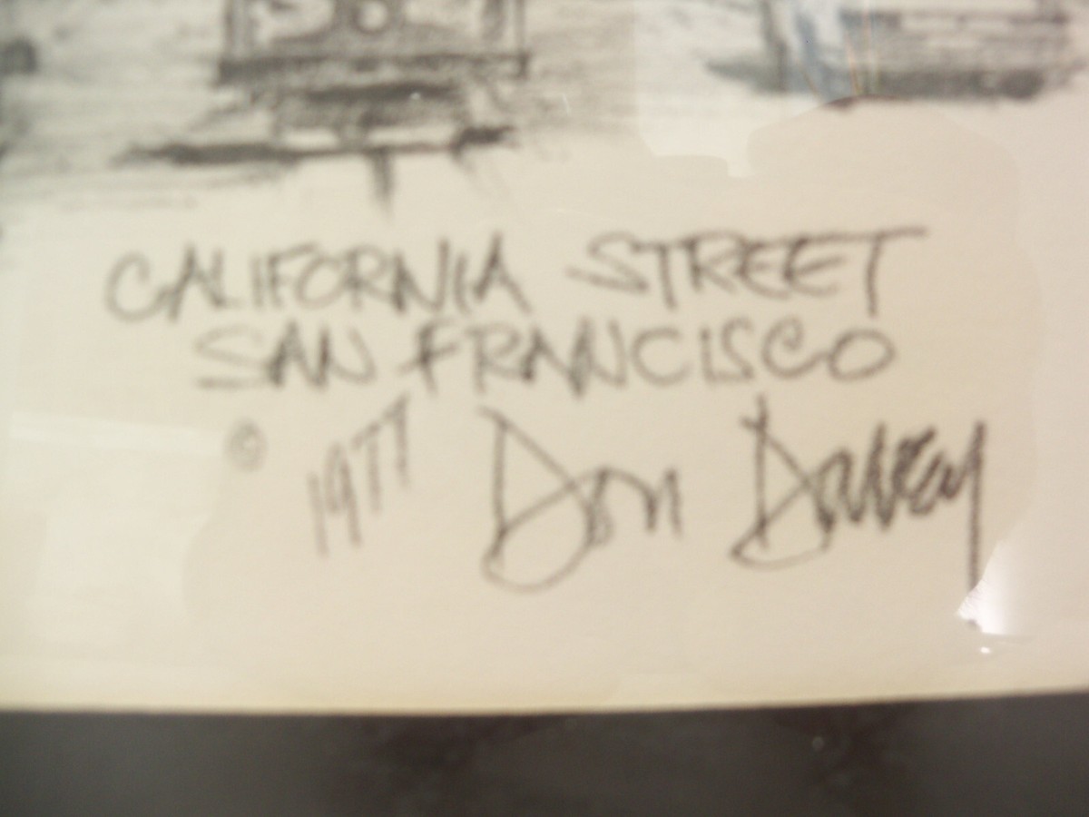 1977 Don Davey Signed Print California Street San Francisco Sealed
