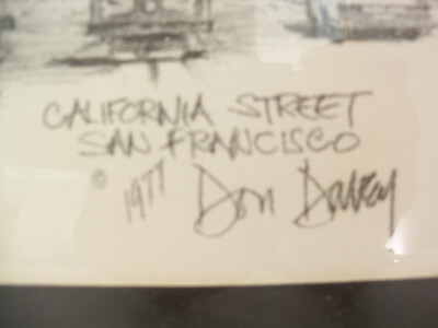 1977 Don Davey Signed Print California Street San Francisco Sealed