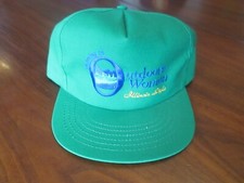 Vintage OUTDOORS WOMAN ILLINOIS STYLE Snapback Hat Green Made in USA NOS