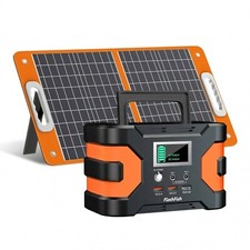 Flashfish Solar Generator Kit, 166Wh Portable Power Station with 60W Solar Panel