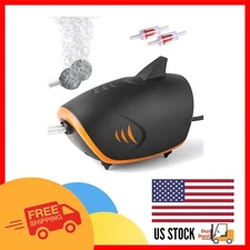 Whisper-Quiet 110GPH Aquarium Air Pump for 20-200 Gallon Tanks - Shark Design