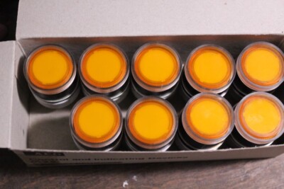 NEW AEG LT-472 Round Yellow Illuminated Push Button Box of 9  *FREE SHIPPING*