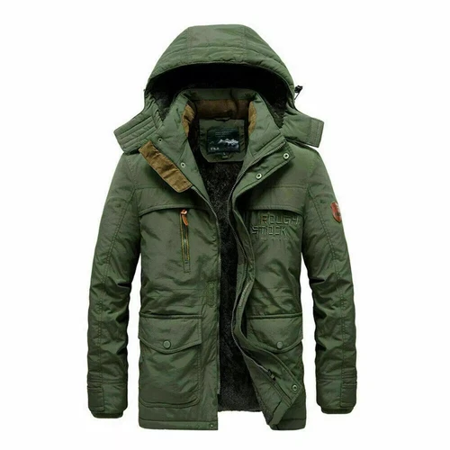 Herren Winterjacke Outdoor Jacke Warm Gefüttert Wasserdichte Parka Armee Mantel- - Bild 26 von 30