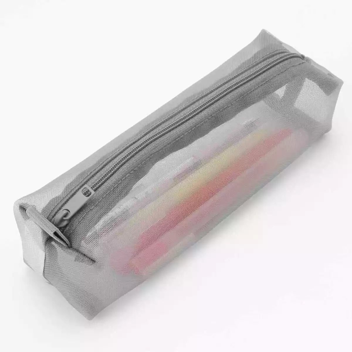 MUJI transparent Mesh Pencil Case Office Student Pencil Case Nylon School  PenBox