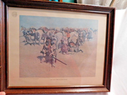 An Old Time Plains Fight by Frederic Remington Framed Art Print Vintage