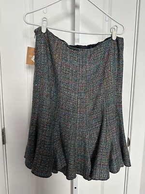 ELLEN TRACY BOUCLE/TWEED FLOUNCE SKIRT - SIZE 6(8-10) - MULTICOLOR - *NWT*