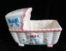 Vintage Bassinet Lamb Rubens Nursery Baby Planter Pink Blue Japan 130X MIJ