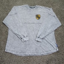 Harry Potter Spirit Jersey Mens Large Gray Hufflepuff Shirt Universal Studios