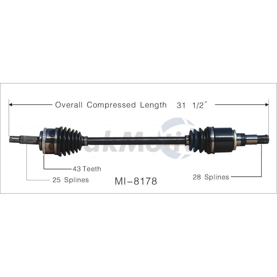 Juego SurTrack par de ejes de eje trasero CV para Mitsubishi Endeavor AWD 2004-2008 Foto 3 de 3