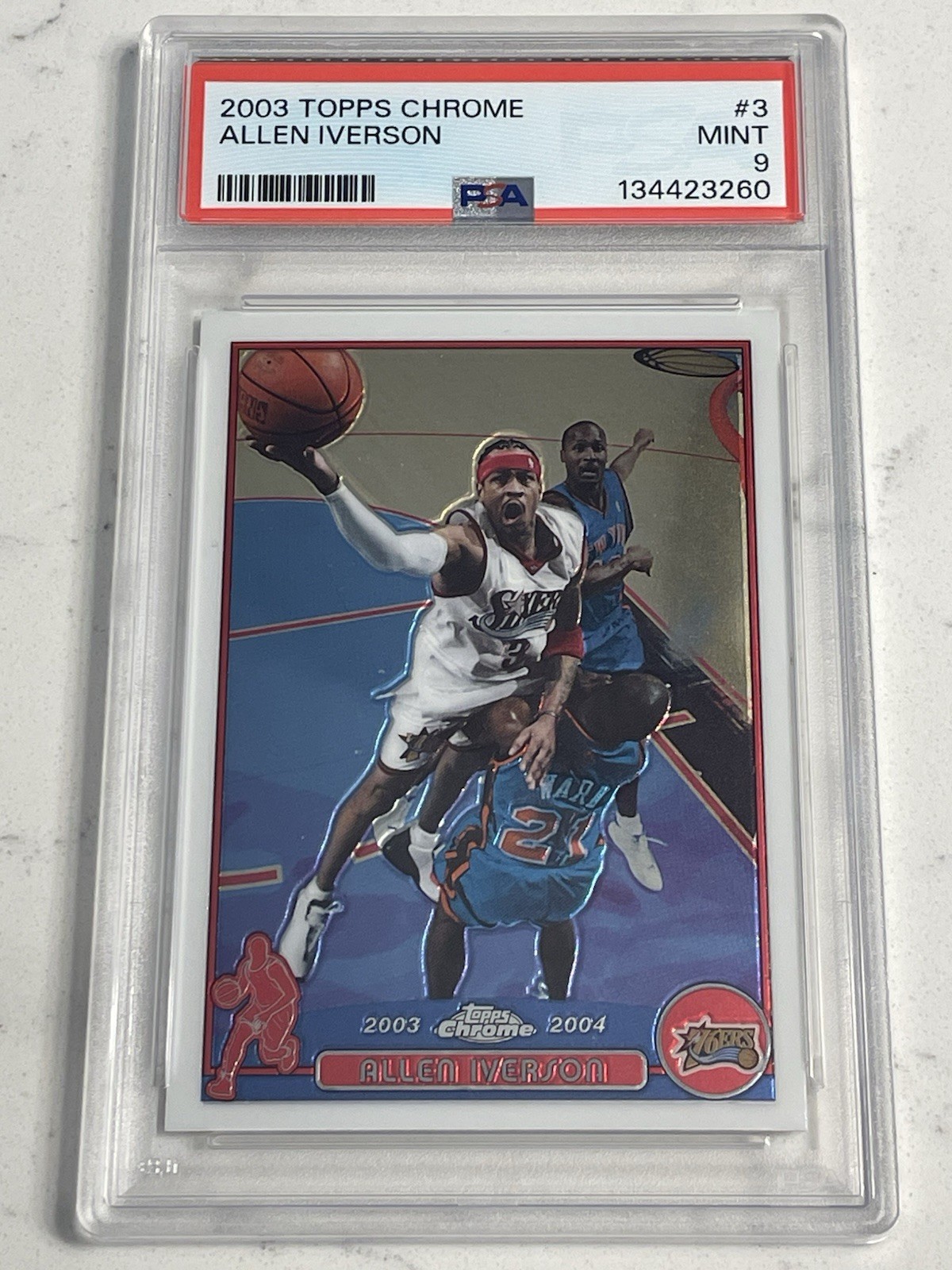 2003-04 Topps Chrome  - Allen Iverson #3 PSA 9 MINT