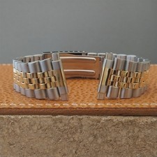 16mm 18mm 19mm 20mm Yellow Gold-Tone  Stainless Steel Jubilee Unused Watch Band