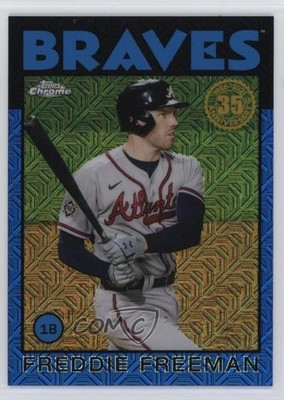 2021 Topps Silver Pack 1986 Chrome Baseball Blue 56/150 Freddie Freeman 8mm