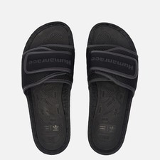 Pantofole Pharrell × Adidas Originals HU Logo Triple Boost nere slide taglia 6UK