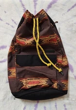 Rare Burton Frontier Pack Apacge Back Pack Navajo Drawstring Bag Aztec Snowboard