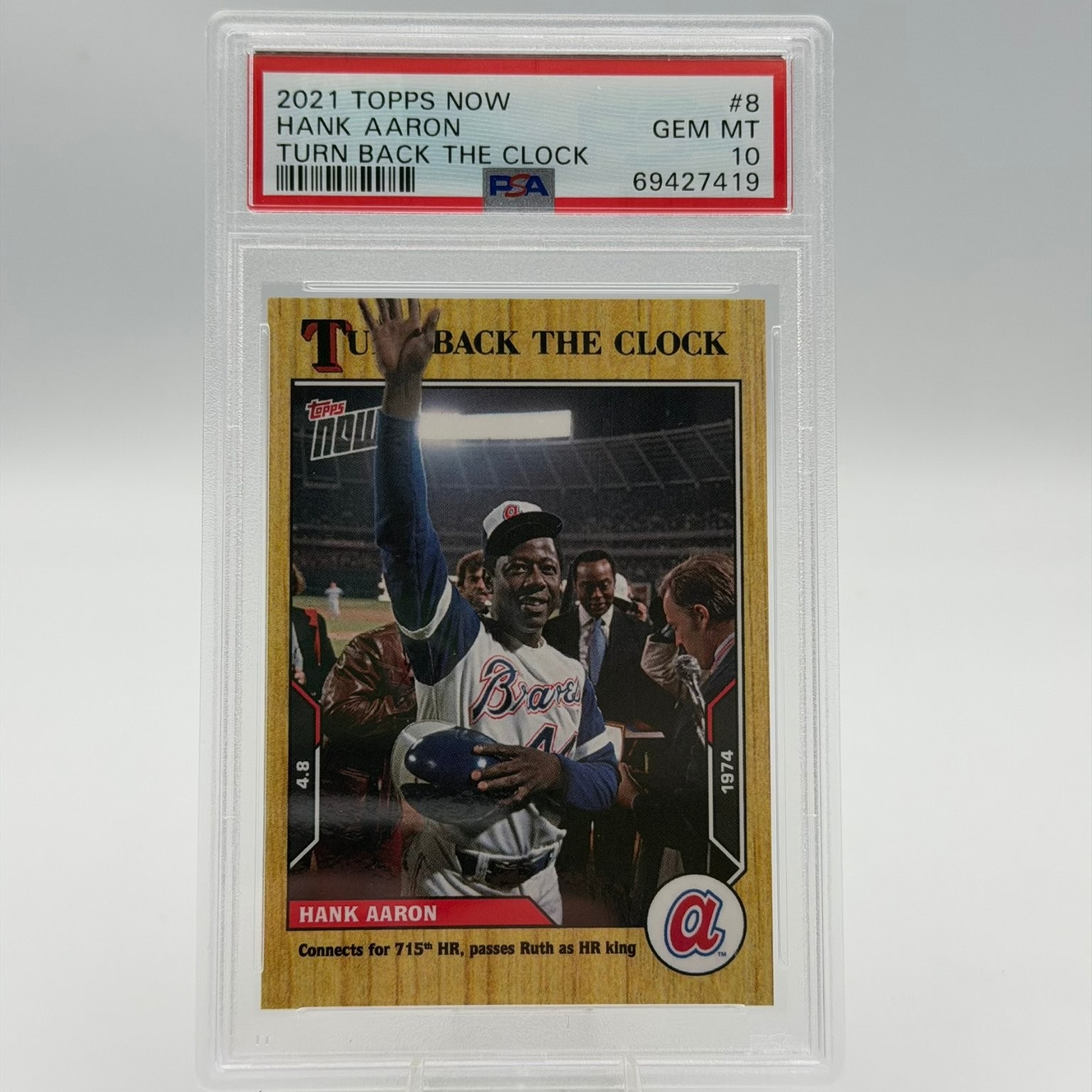 Hank Aaron #8 2019 Topps Heritage Baseball The Hammer's Greatest Hits Autographs