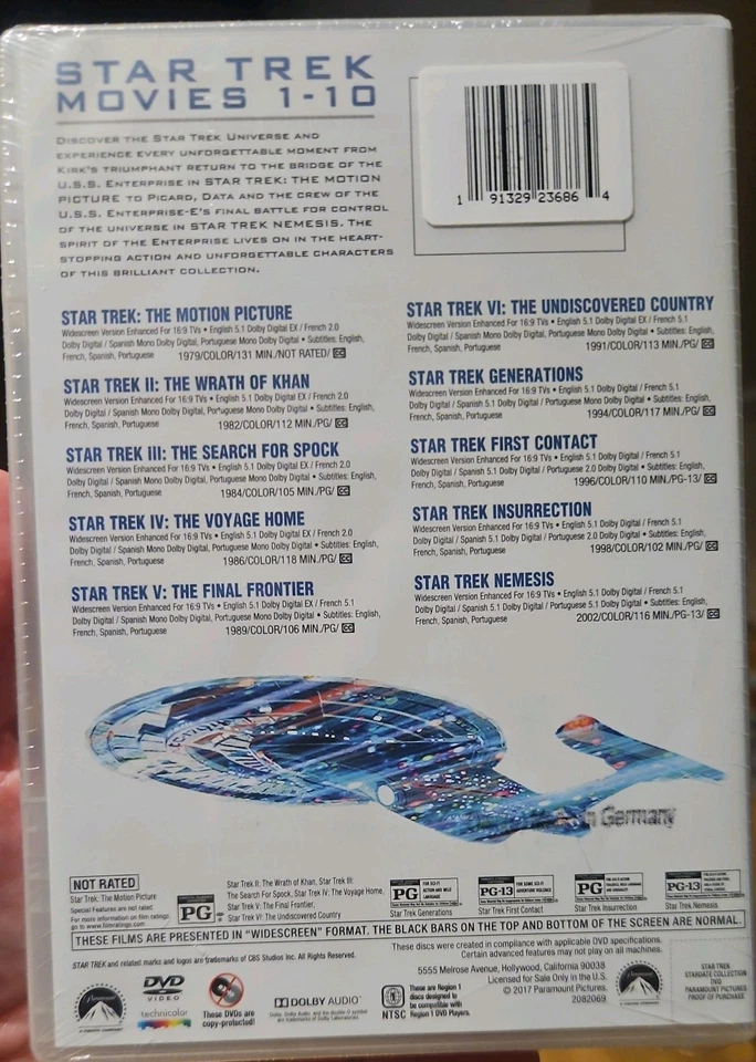 STAR TREK STARDATE COLLECTION MOVIES 1-10   DVD - Brand New - Image 2 of 3