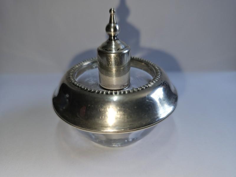 Frank M. Whiting Sterling Silver Glass Table Lighter