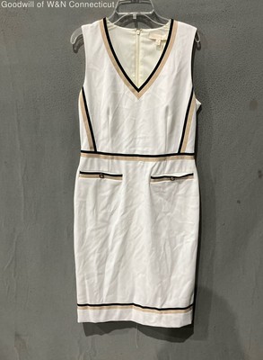 Etcetera Women's White Sleeveless Midi Dress Size 4 Regular