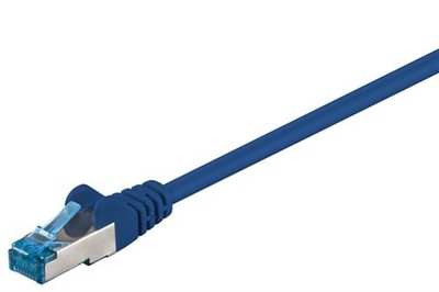 CAT 6A Patchkabel S/FTP (PiMF) Blau 3 m - LSZH halogenfrei, Kupfer Goobay 93779