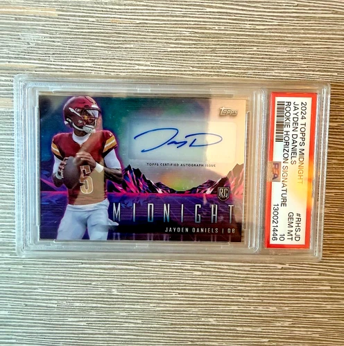 Jayden Daniels PSA 10 Rookie Auto 2024 Topps Midnight Horizon