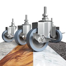 Houseables Caster Wheels, Casters, Set of 4, 75mm, Heavy Duty, Threaded Industr