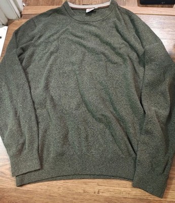 Faherty Jackson Crew Neck Sweater Mens XLLong Sleeve Olive Green Cotton Blend