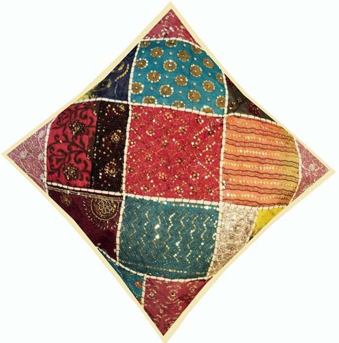 24" Patchwork Cotton Cushion Cover Decorative Throw Pillow Cover For Sofa/Bed - Picture 2 of 8