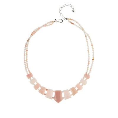 Jay King Sterlingsilber peruanischer rosa Opal Halskette, 18''
