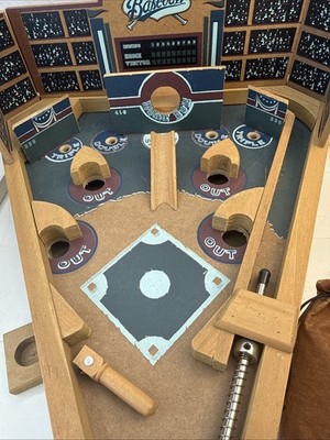 Original Circa Baseball Wooden Pinball Game Man Cave Vintage