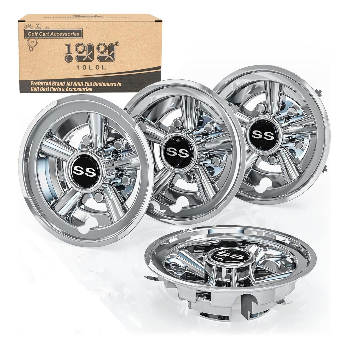 8 Inch Golf Cart Wheel Covers Hub Caps for EZGO Club Car Yamaha