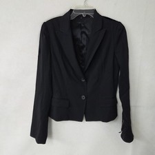 ELIE TAHARI Black Blazer Jacket Womens Size 10 Wool Blend Two Button Career