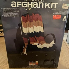 Vtg  Vogart Crafts Afghan Kit Knit or Crochet - Ripple Standard 5307 c