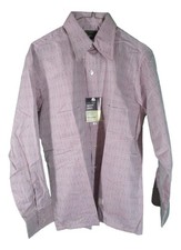 Town Craft JC Penney Vtg 70s Mens Pink Geometric Long Sleeve Disco Shirt M NWT