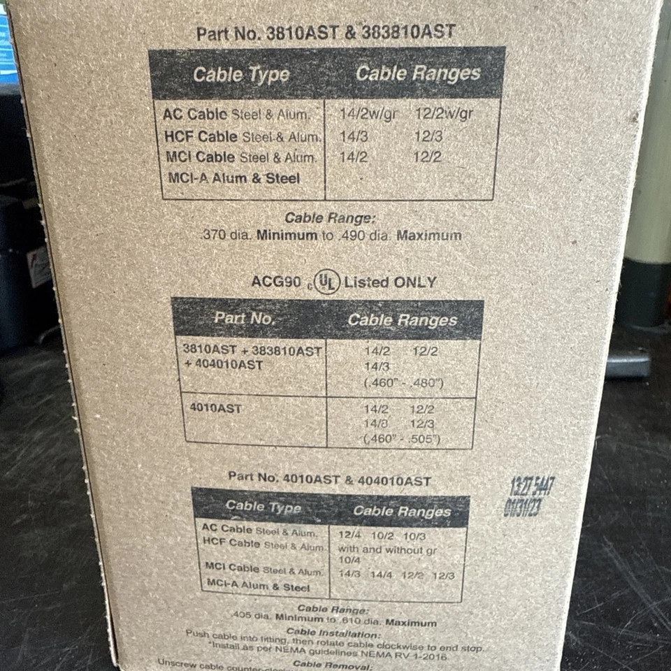 #50-38AST ARLINGTON SNAP2 IT CONECTOR DE CABLE DE CONDUCTO DE 3/8 PULGADAS Foto 2 de 2