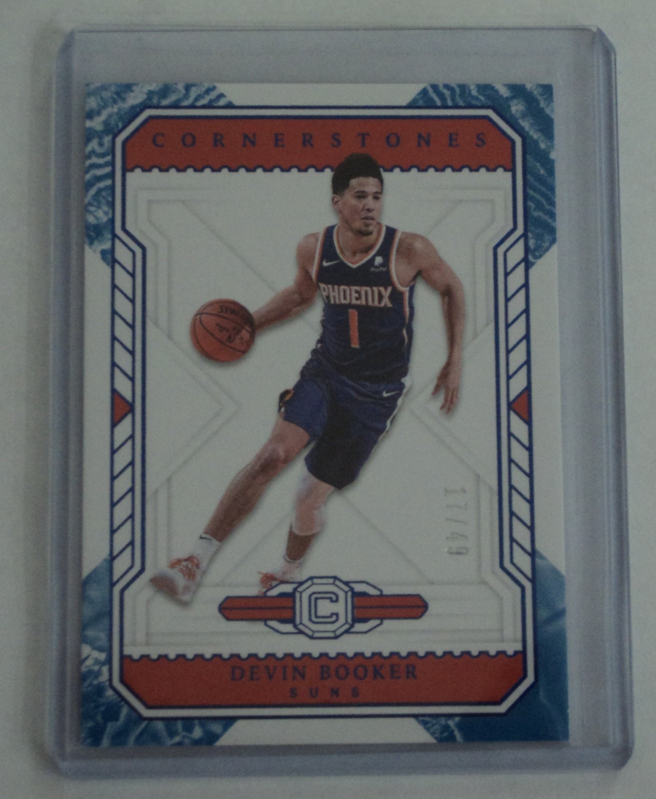 2018-19 Panini Cornerstones Devin Booker Blue 17/49 Quartz #39 Phoenix Suns