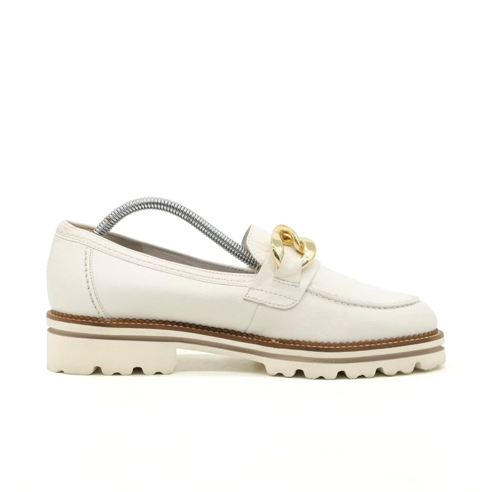 Gabor Damen Ketten-Loafer Slipper weiß Leder Low-Top Komfort Loafer EU 38 - Bild 2 von 4