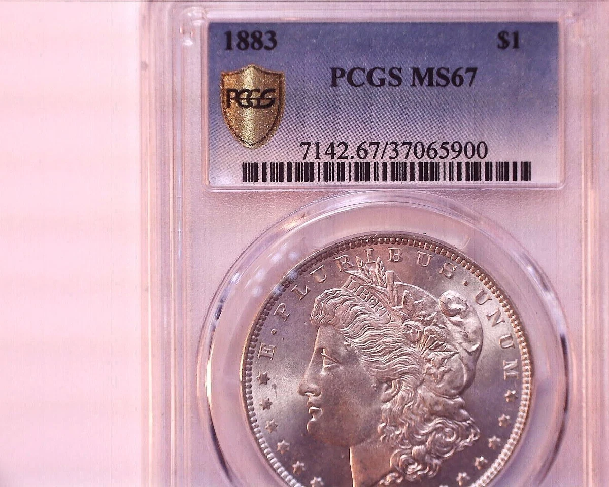 PCGS Certified MS 67 Graded 1883 Year Morgan US Dollars (1878-1921