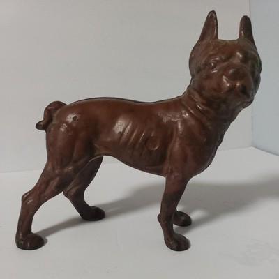Vintage Cast Iron Boston Terrier Mascot Door Stop