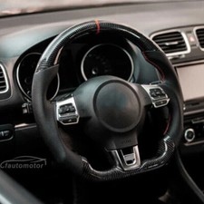 Carbon Fiber Steering Wheel For 2008-2014 Vw Golf 6 Gti Gtd R Mk6 Gli Scirocco