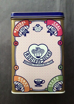 Vintage Hinged Rooibos Tea Tin 40 Variety Bags Gift Set - 40 Count - Tin Only