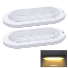 Facon 2 Pack 12V LED Bright RV Pancake Light Surface Mount for Caravan Camper