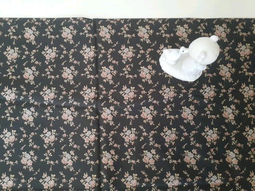 Liberty 2 Yards 53 Inch Vintage Cotton Fabric Black Floral - Picture 4 of 6