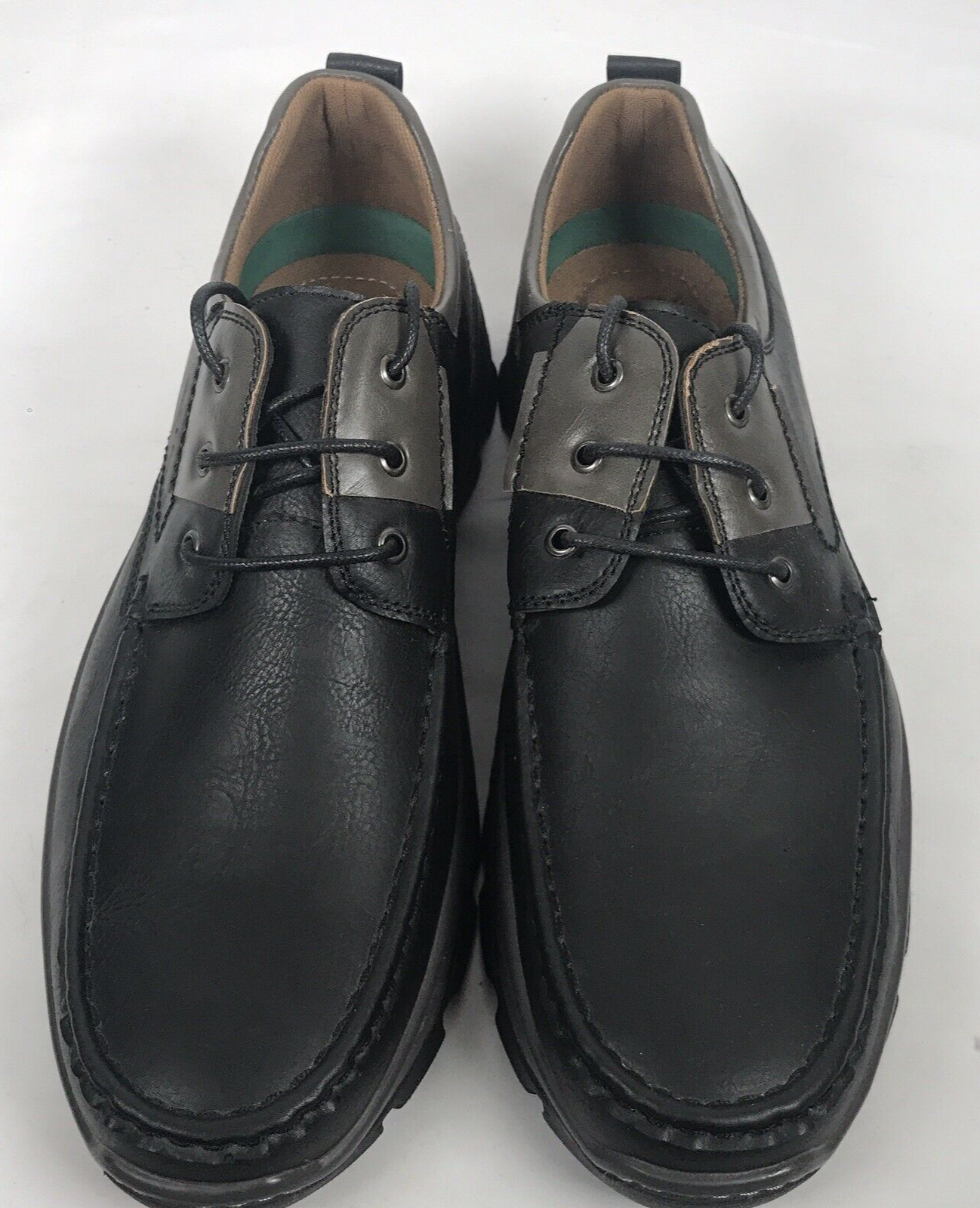 SAOLA Scarpe uomo Solo nere e grigie ecopelle stringate casual Oxford taglia 13