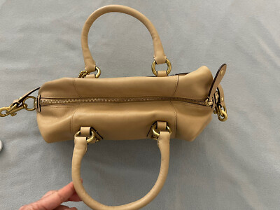 COACH 12937 Madison Sabrina Beige Leather Carryall Satchel