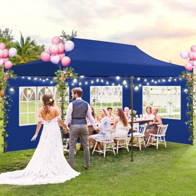 Easy Pop Up Canopy Gazebo Outdoor Wedding Party Tent 10'x20 ' Garden Canopy