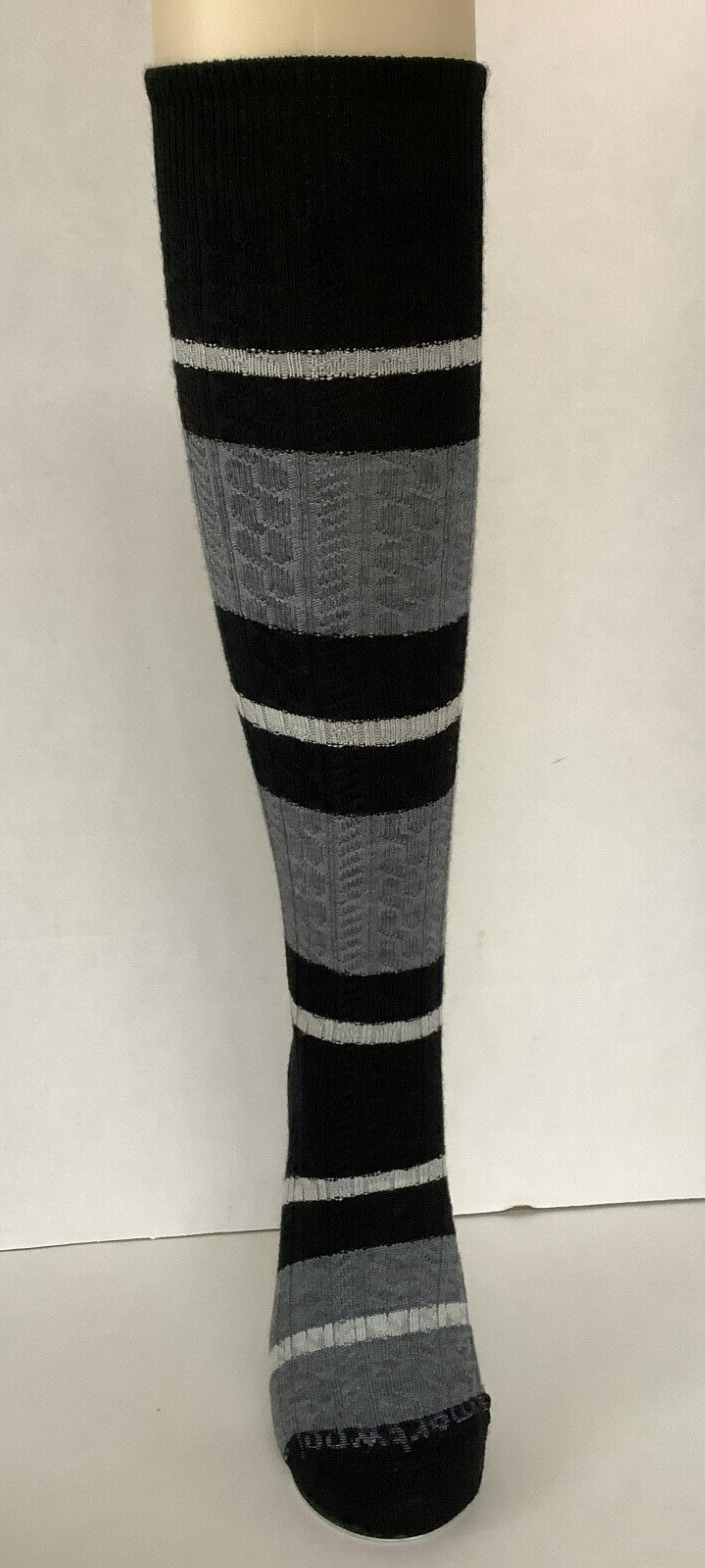 SmartWool Merino Wool Womens Large Everyday Tube Stripe Cable Knee High