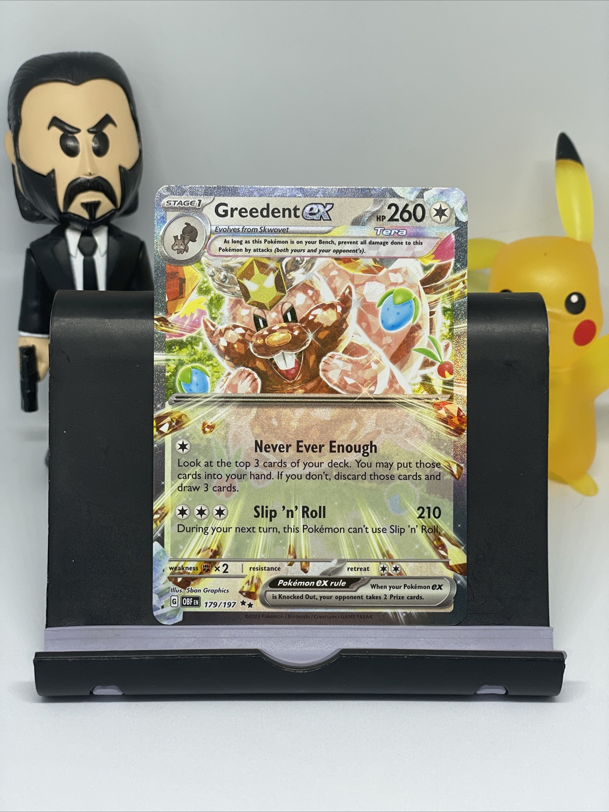 Pokémon TCG Greedent ex SV03: Obsidian Flames 179/197 Holo Double Rare