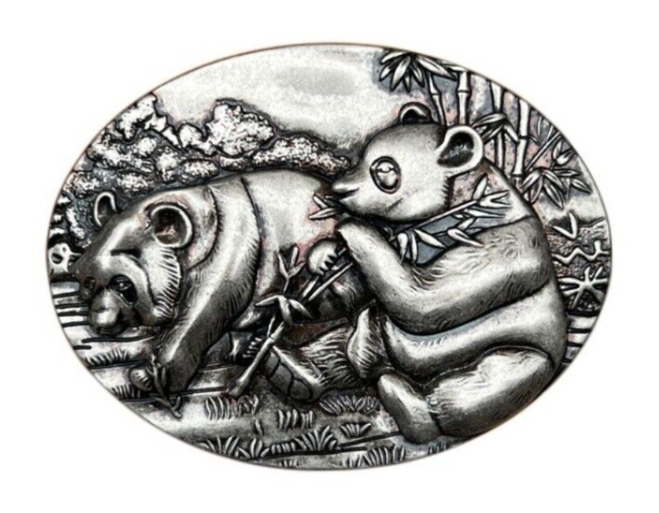 Western Belt Buckle for Men & Women Cowboy Rodeo Wear Pandas and Bamboo